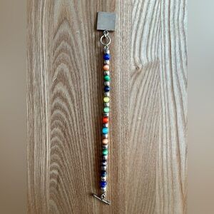 🌈 925 Silver & Rainbow Beads Bracelet
